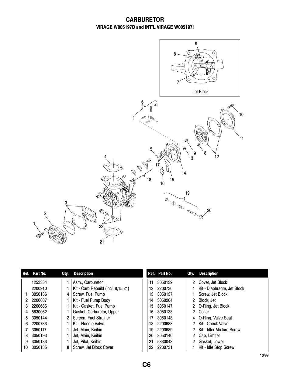 C6 carburetor | Polaris VIRAGE W005197D User Manual | Page 34 / 42
