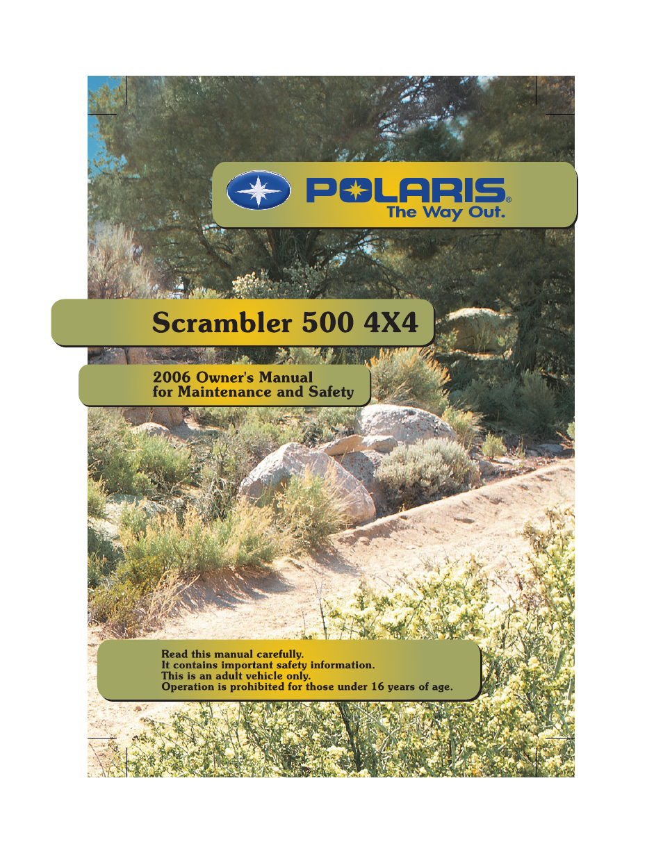 Polaris Scrambler 500 4x4 User Manual | 122 pages