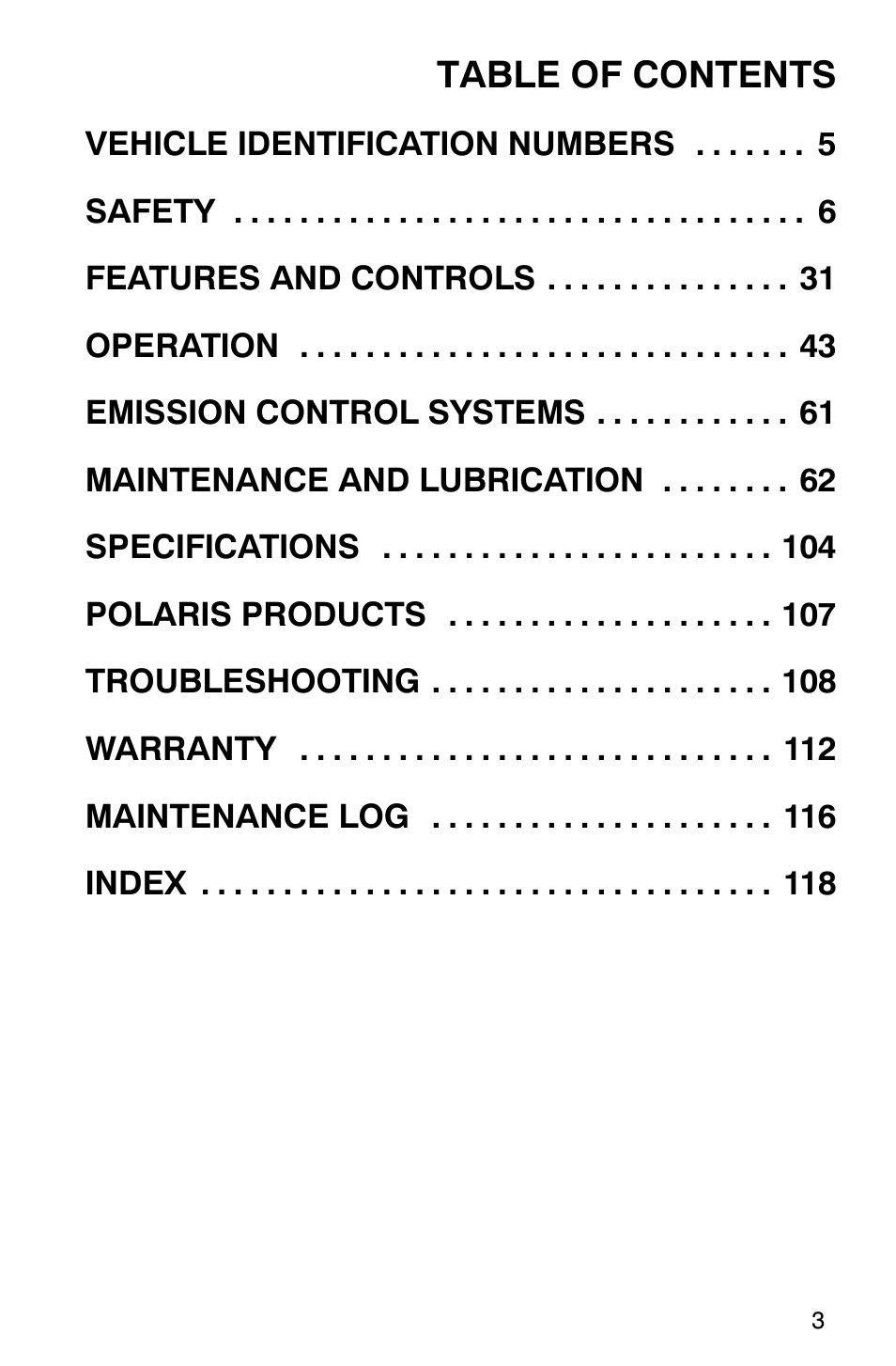 Polaris Scrambler 500 4x4 User Manual | Page 6 / 122