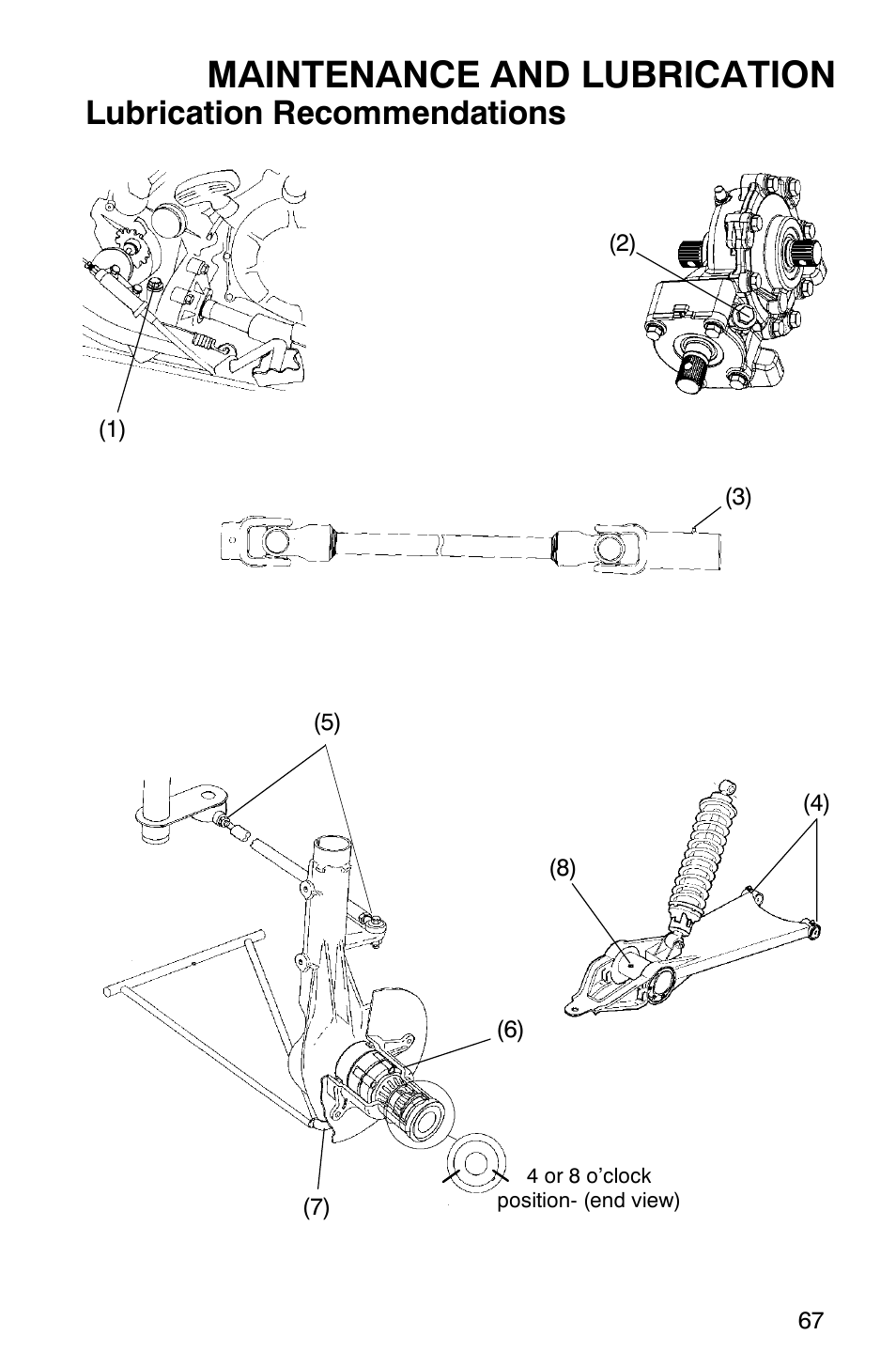 Maintenance and lubrication, Lubrication recommendations | Polaris Scrambler 500 4x4 User Manual | Page 70 / 122