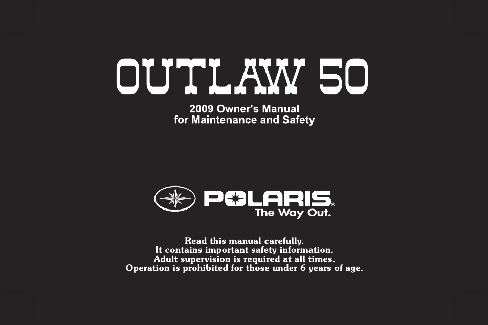 Polaris Outlaw 9921811 User Manual | 184 pages