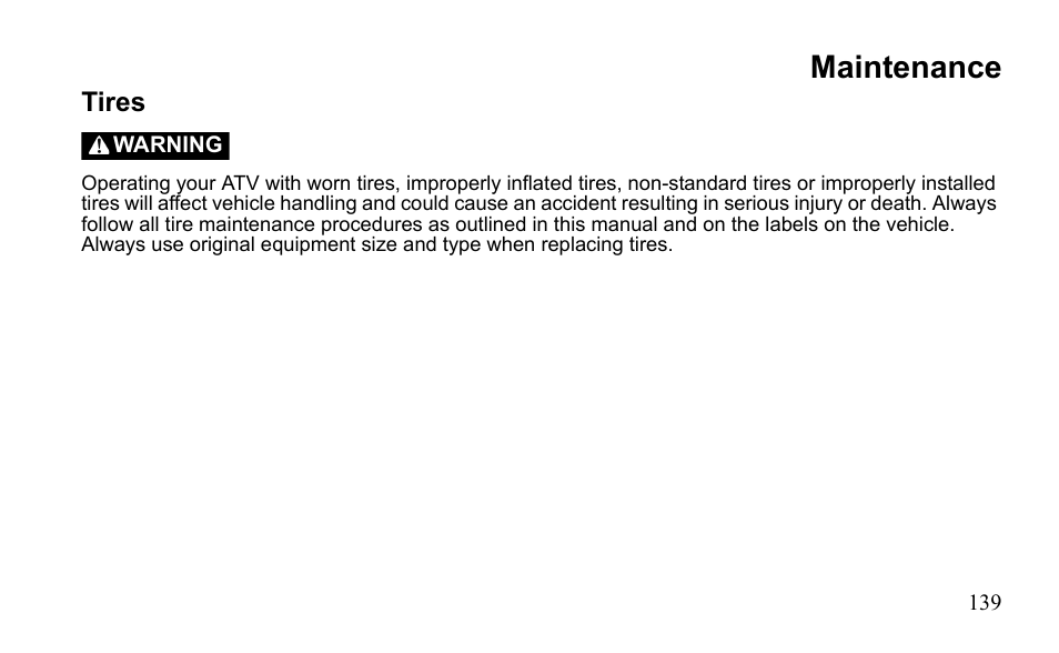 Maintenance | Polaris Outlaw 9921811 User Manual | Page 142 / 184