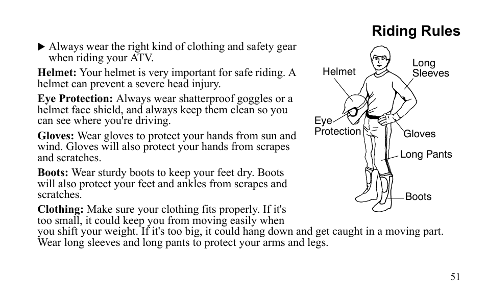 Riding rules | Polaris Outlaw 9921811 User Manual | Page 54 / 184
