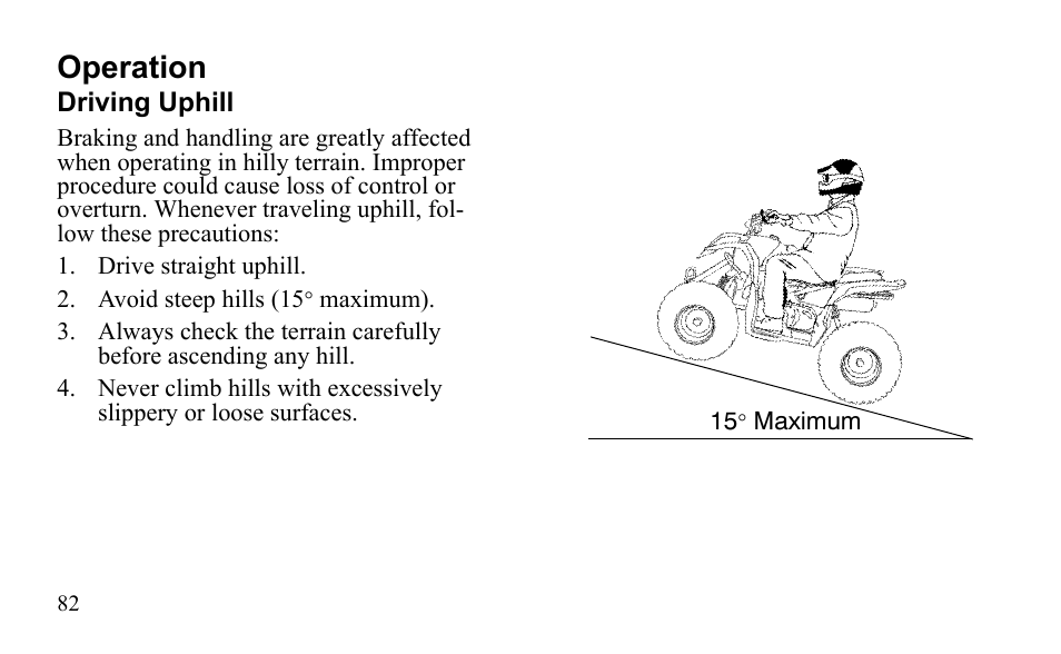 Operation | Polaris Outlaw 9921811 User Manual | Page 85 / 184