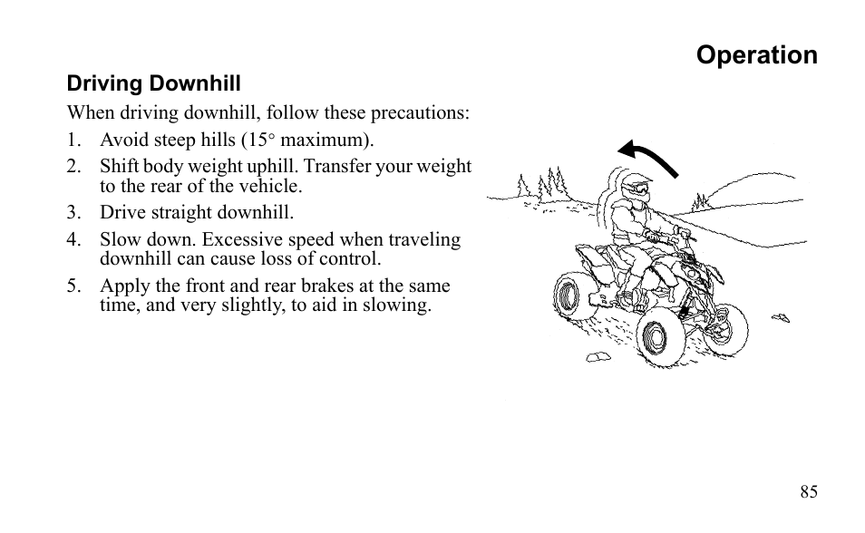 Operation | Polaris Outlaw 9921811 User Manual | Page 88 / 184