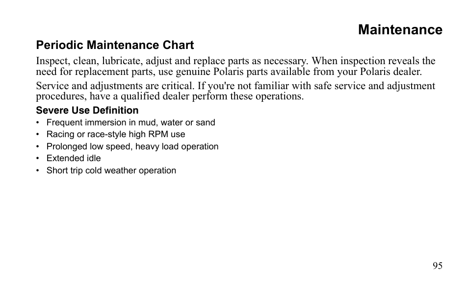 Maintenance | Polaris Outlaw 9921811 User Manual | Page 98 / 184