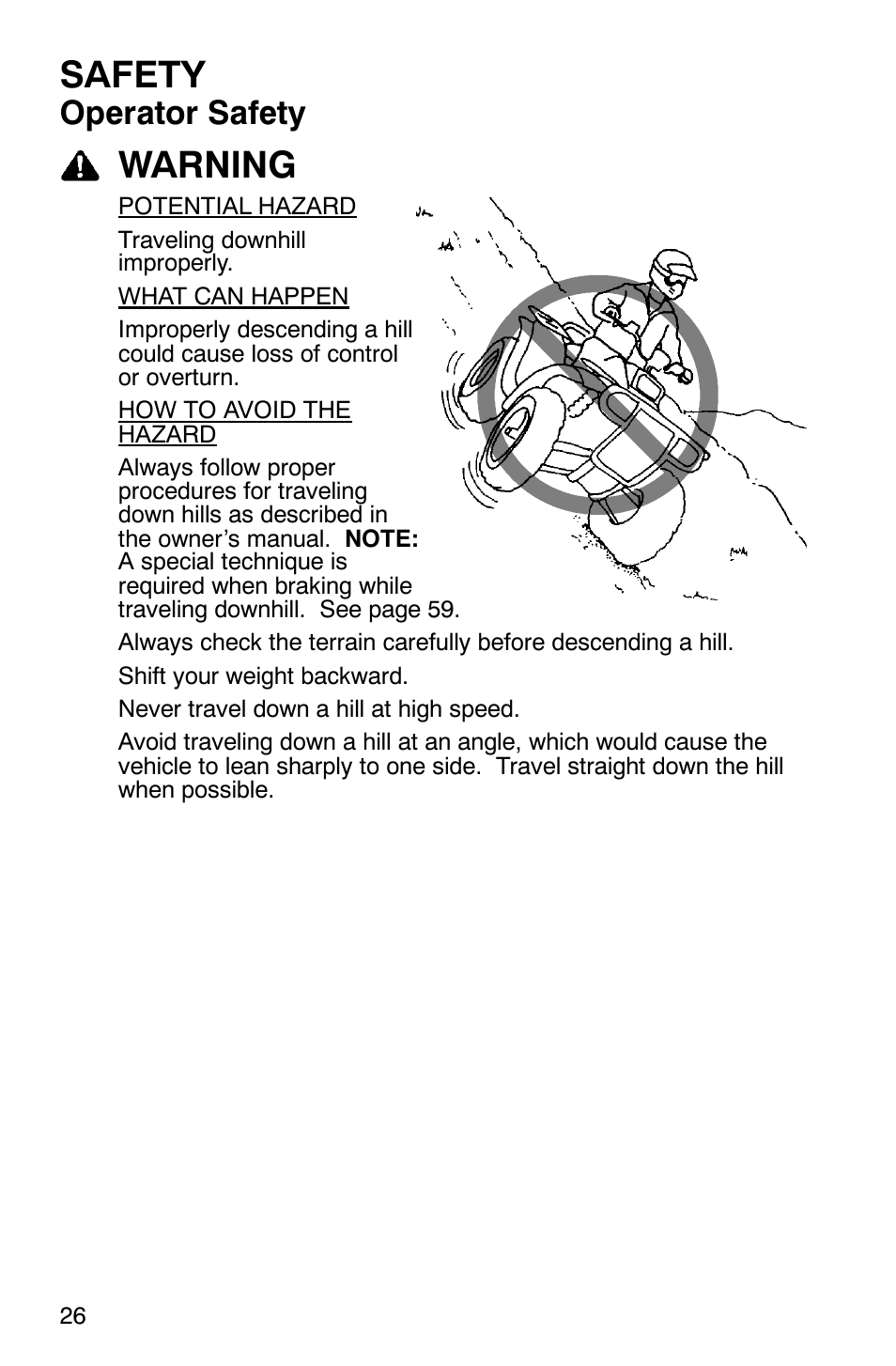 Safety, Warning, Operator safety | Polaris 9919412 User Manual | Page 29 / 135