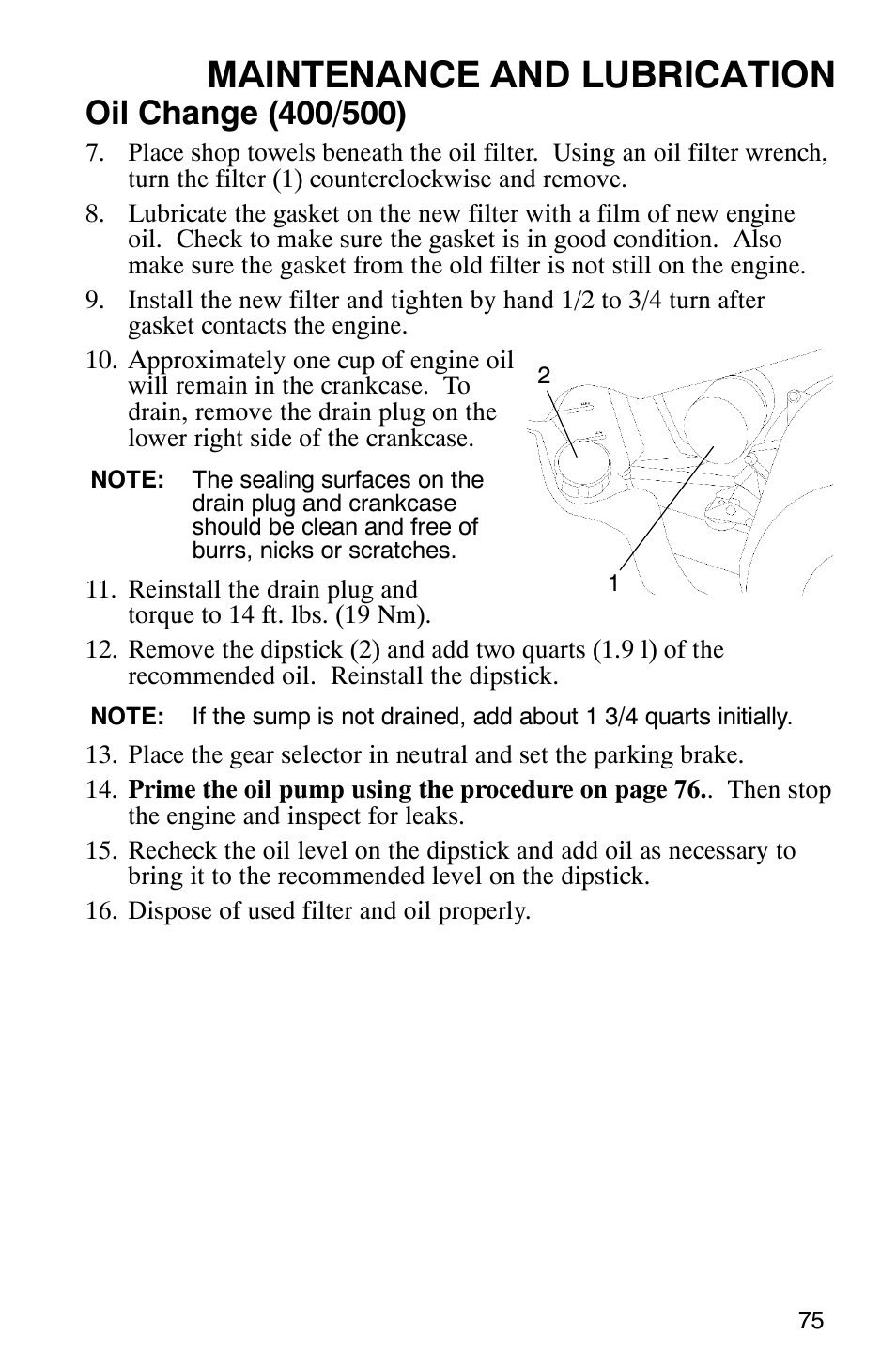 Maintenance and lubrication | Polaris 9919412 User Manual | Page 78 / 135