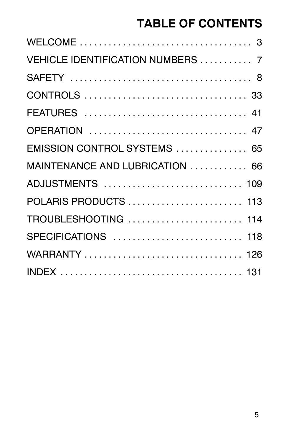 Polaris 9919412 User Manual | Page 8 / 135