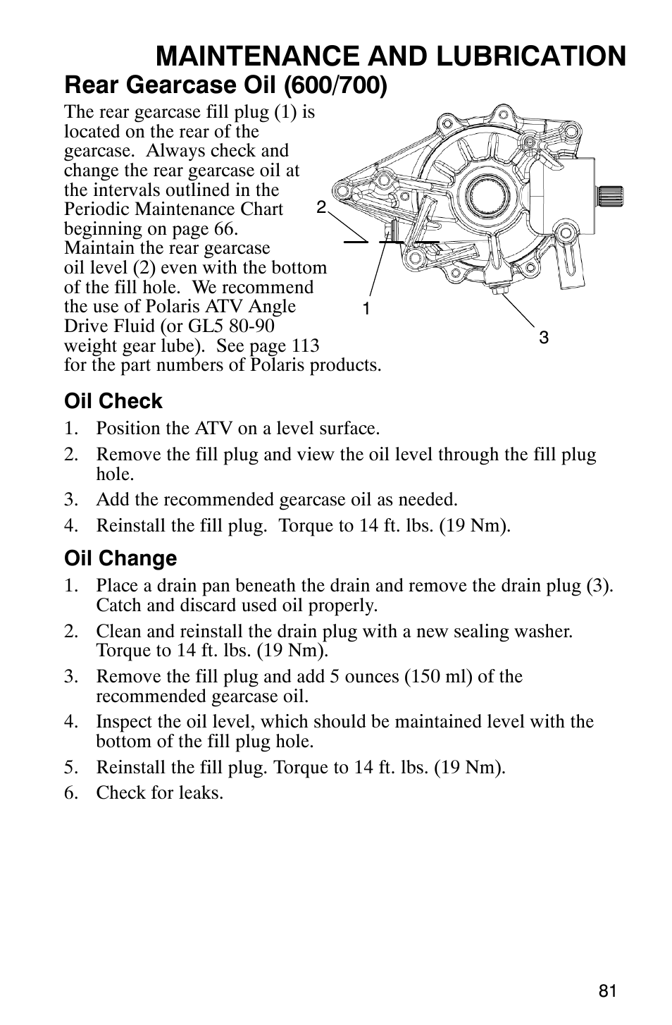 Maintenance and lubrication | Polaris 9919412 User Manual | Page 84 / 135
