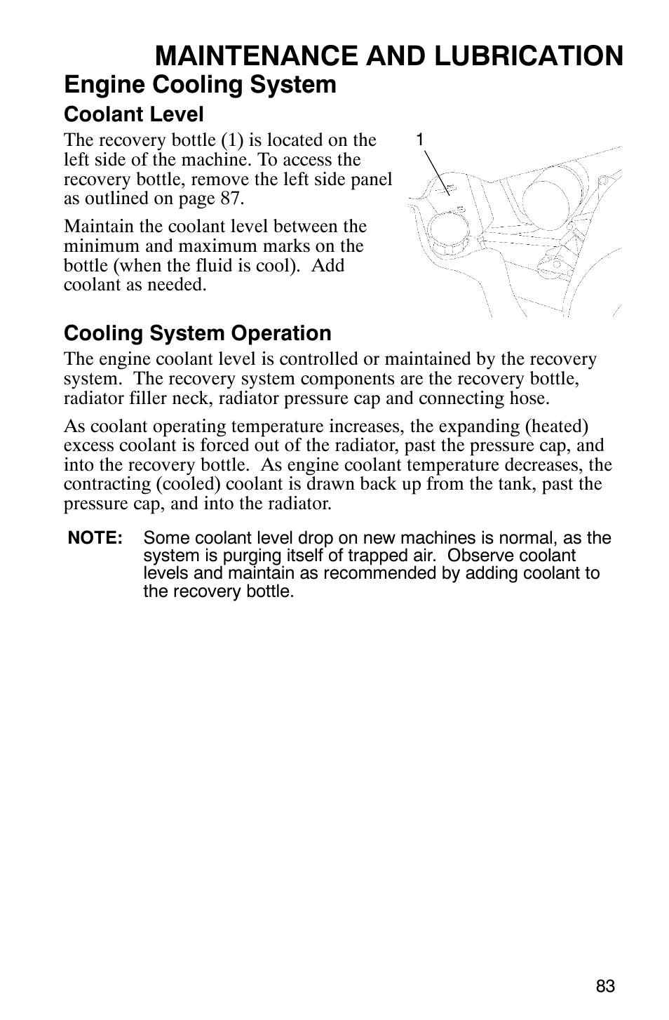 Maintenance and lubrication, Engine cooling system | Polaris 9919412 User Manual | Page 86 / 135