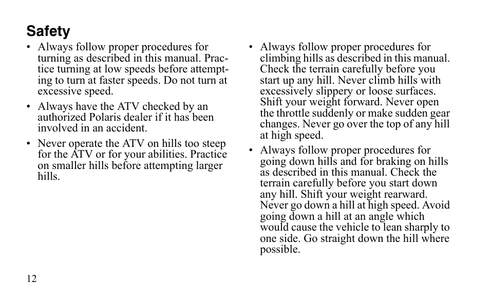 Safety | Polaris Predator 9920872 User Manual | Page 15 / 199