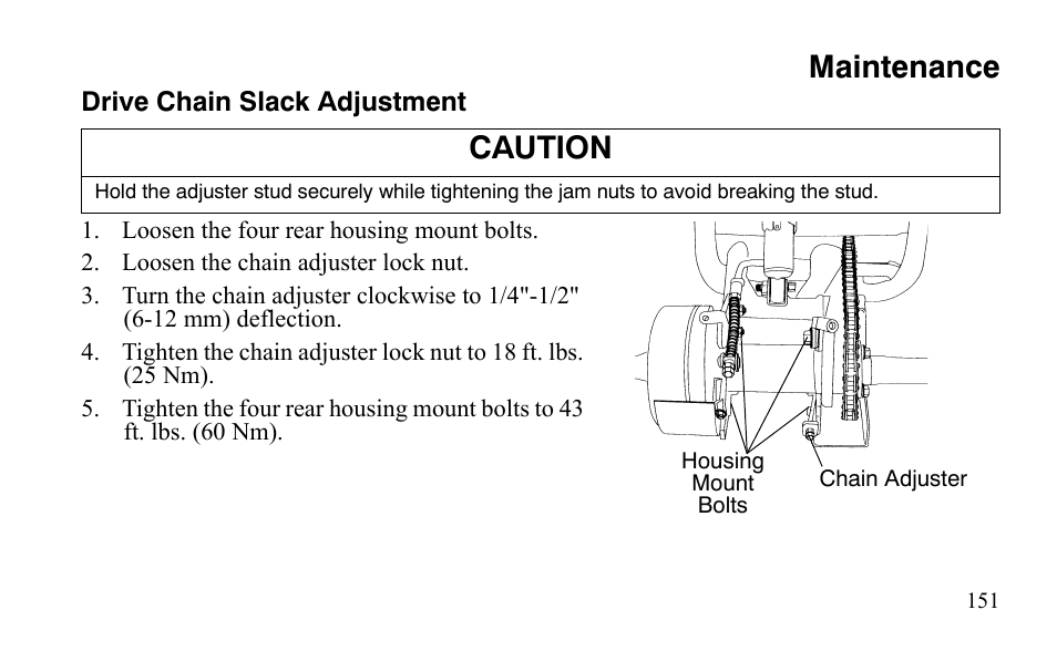 Maintenance, Caution | Polaris Predator 9920872 User Manual | Page 154 / 199