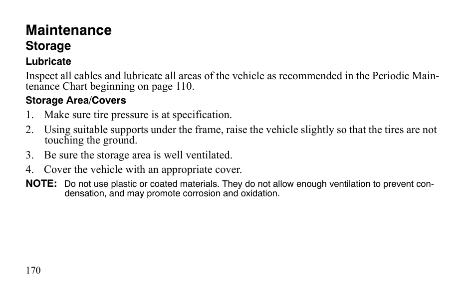 Maintenance | Polaris Predator 9920872 User Manual | Page 173 / 199