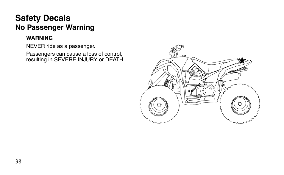 Safety decals | Polaris Predator 9920872 User Manual | Page 41 / 199