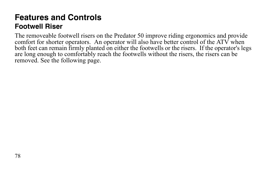 Features and controls | Polaris Predator 9920872 User Manual | Page 81 / 199