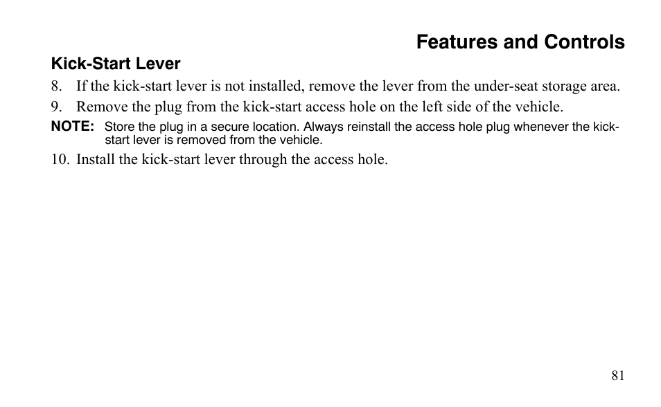 Features and controls | Polaris Predator 9920872 User Manual | Page 84 / 199