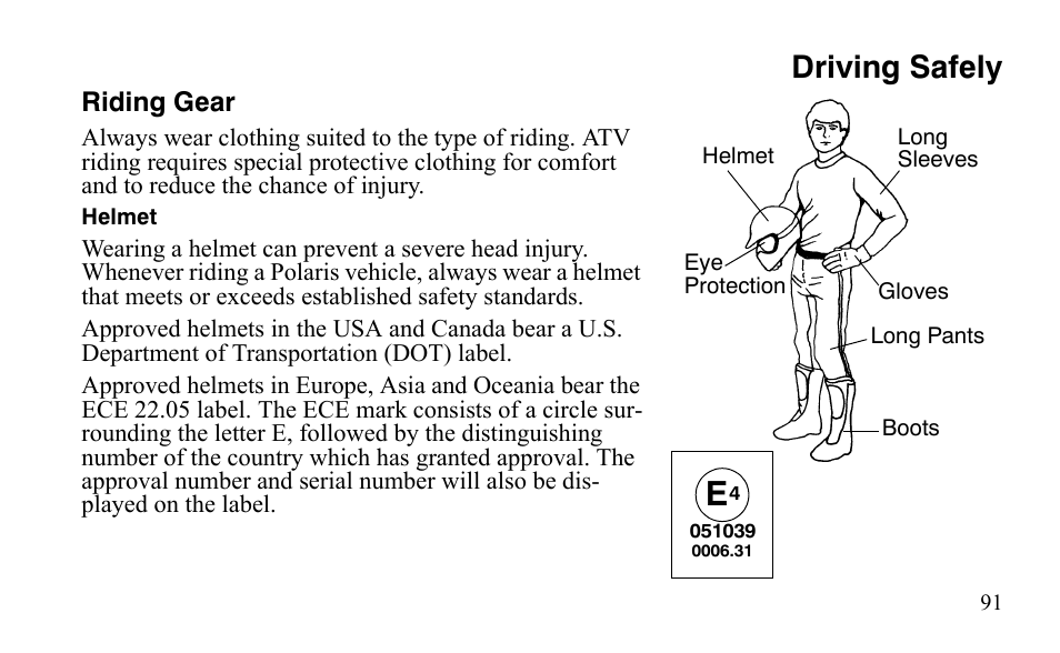 Driving safely | Polaris Predator 9920872 User Manual | Page 94 / 199
