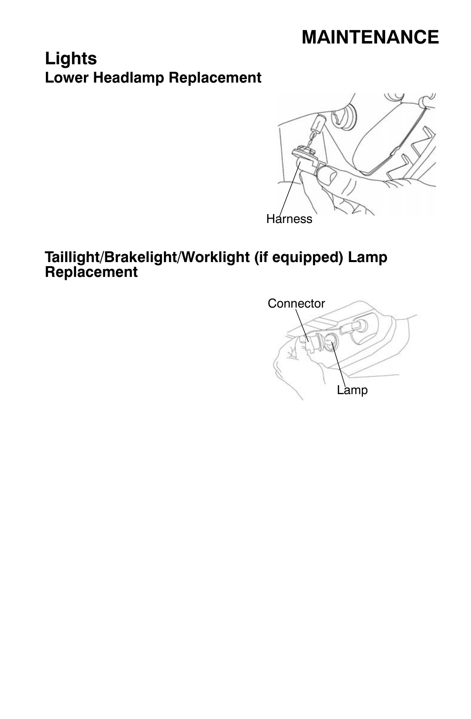 Maintenance, Lights | Polaris Sportsman 9920374 User Manual | Page 100 / 143