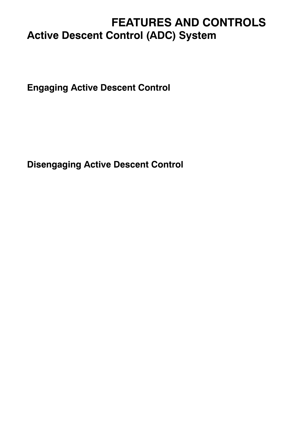Features and controls, Active descent control (adc) system | Polaris Sportsman 9920374 User Manual | Page 46 / 143