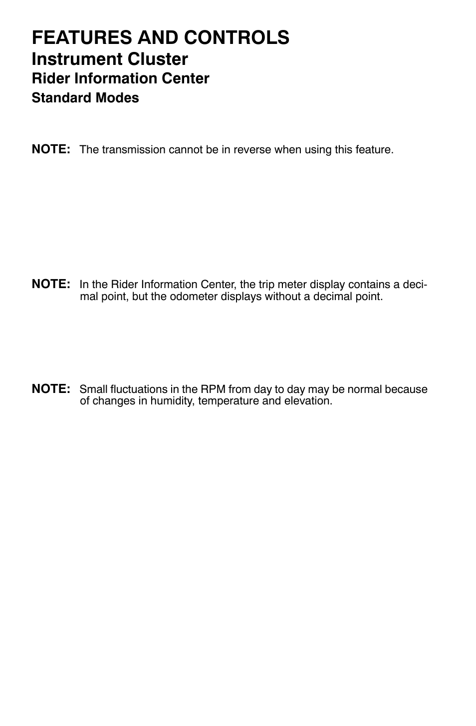 Features and controls, Instrument cluster, Rider information center | Polaris Sportsman 9920374 User Manual | Page 49 / 143