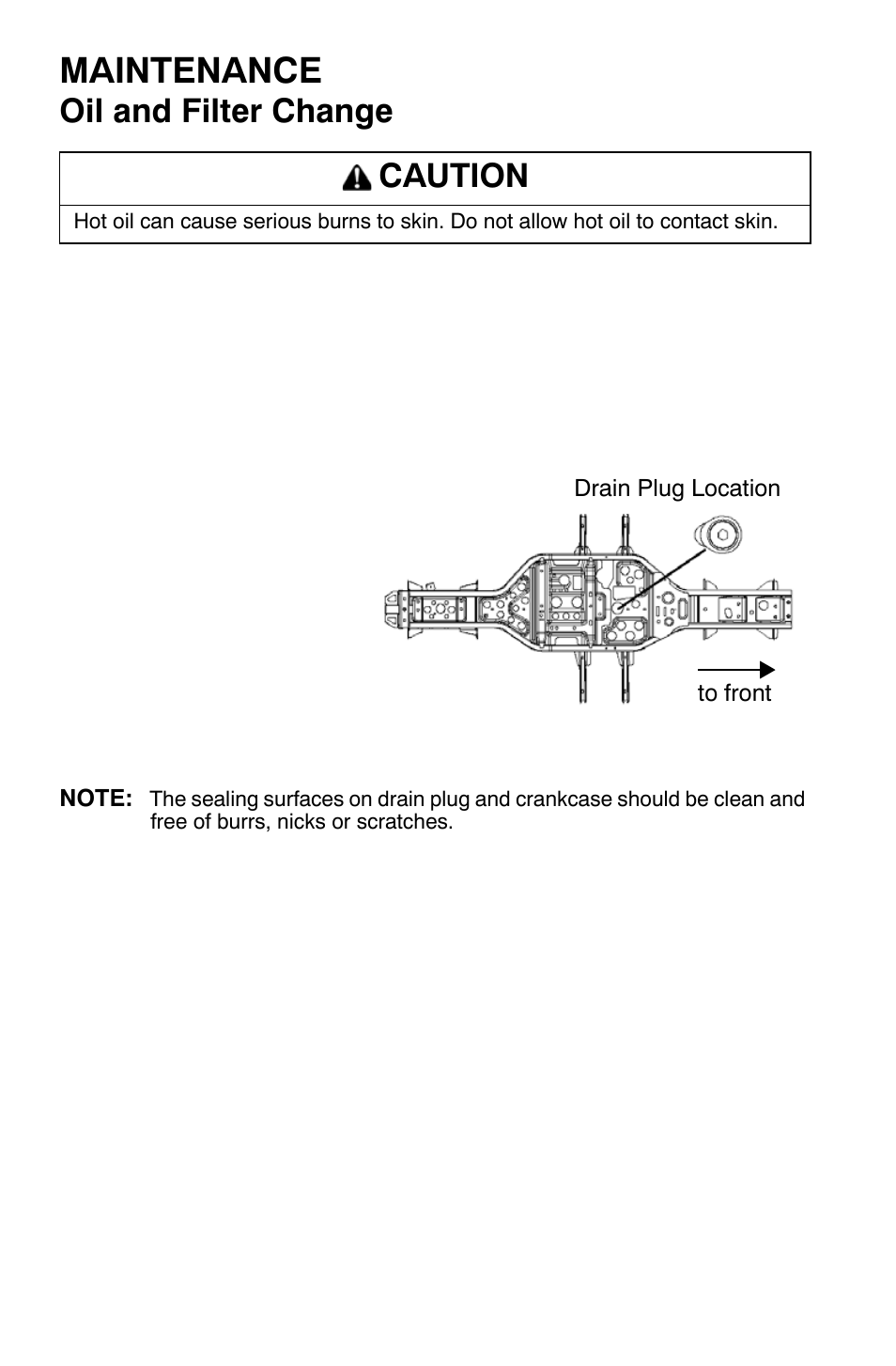 Maintenance, Oil and filter change, Caution | Polaris Sportsman 9920374 User Manual | Page 81 / 143