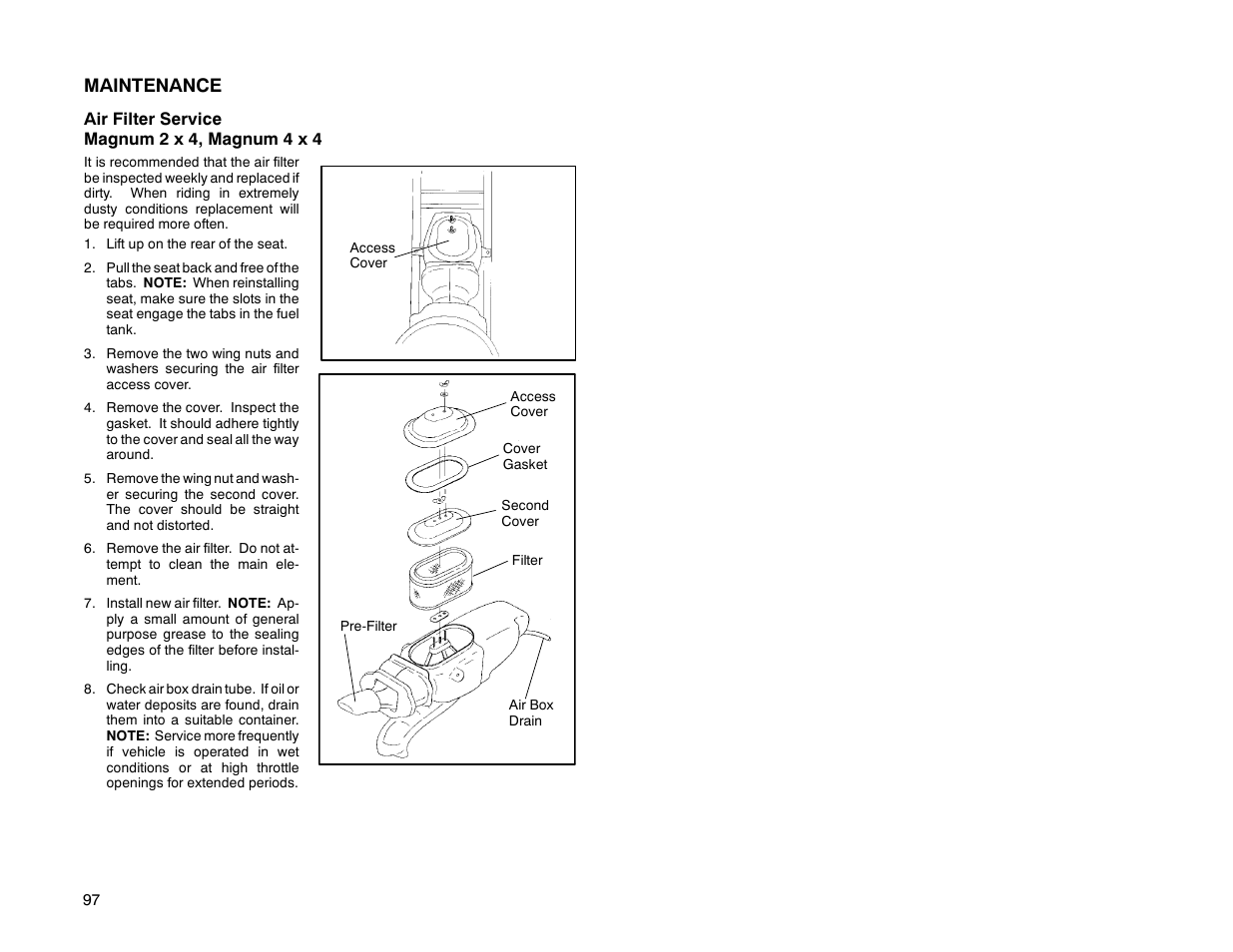 Maintenance | Polaris Offroad Vehicle User Manual | Page 107 / 157