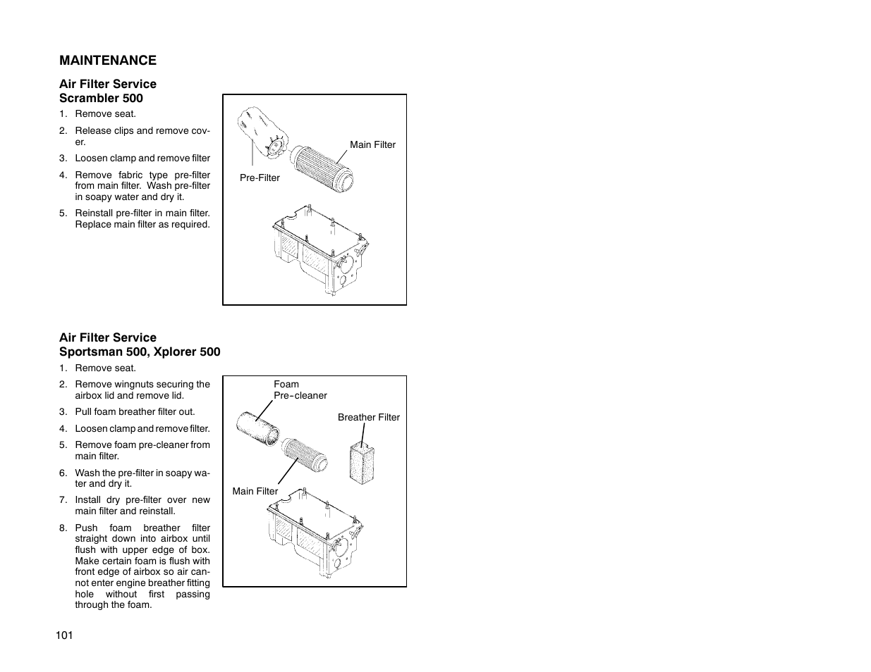 Maintenance | Polaris Offroad Vehicle User Manual | Page 111 / 157