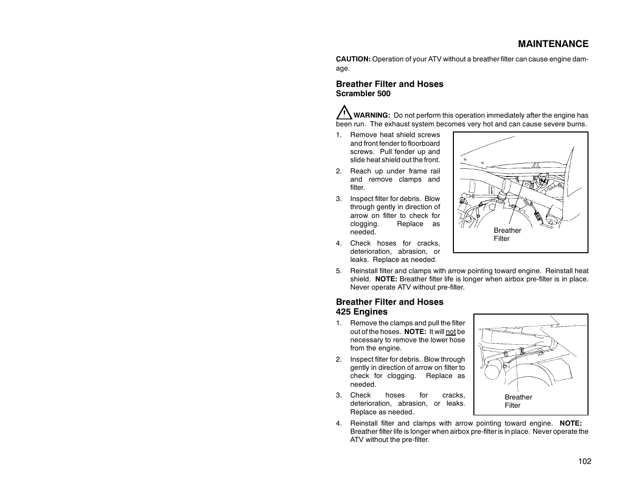 Maintenance | Polaris Offroad Vehicle User Manual | Page 112 / 157