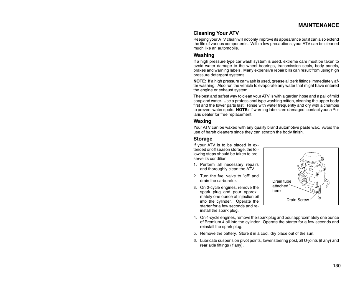 Maintenance | Polaris Offroad Vehicle User Manual | Page 140 / 157
