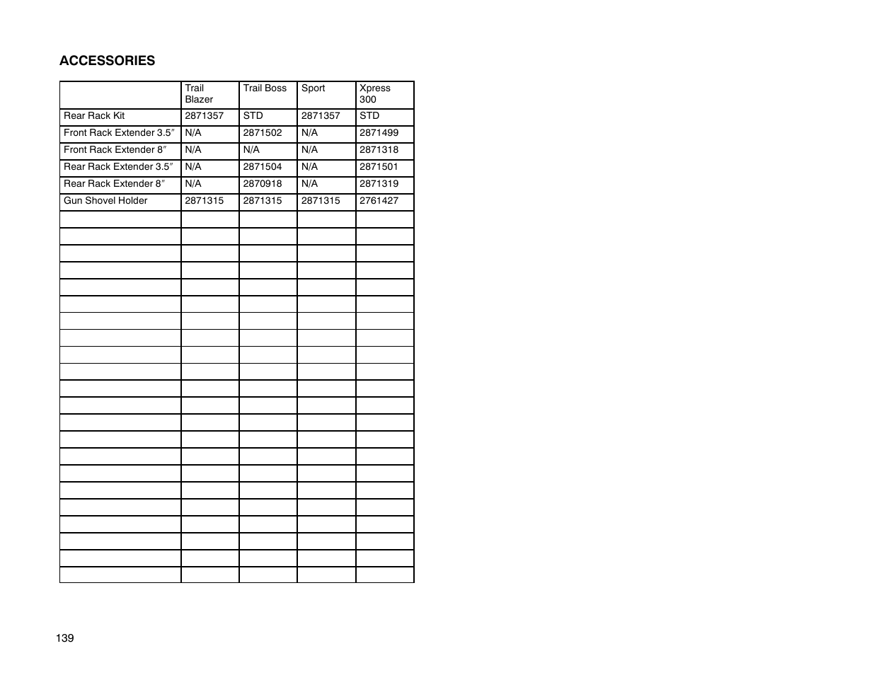 Accessories | Polaris Offroad Vehicle User Manual | Page 149 / 157