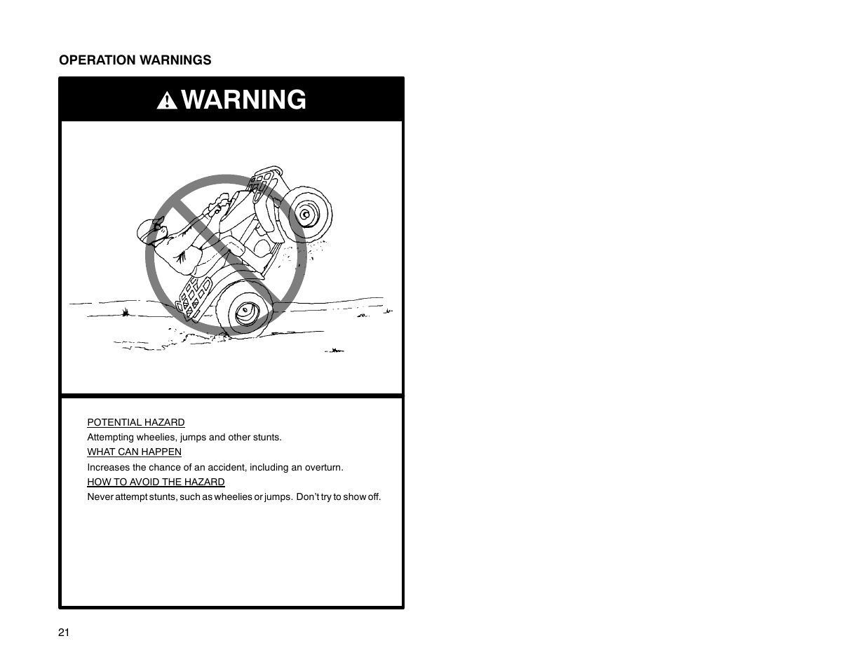 Warning | Polaris Offroad Vehicle User Manual | Page 31 / 157