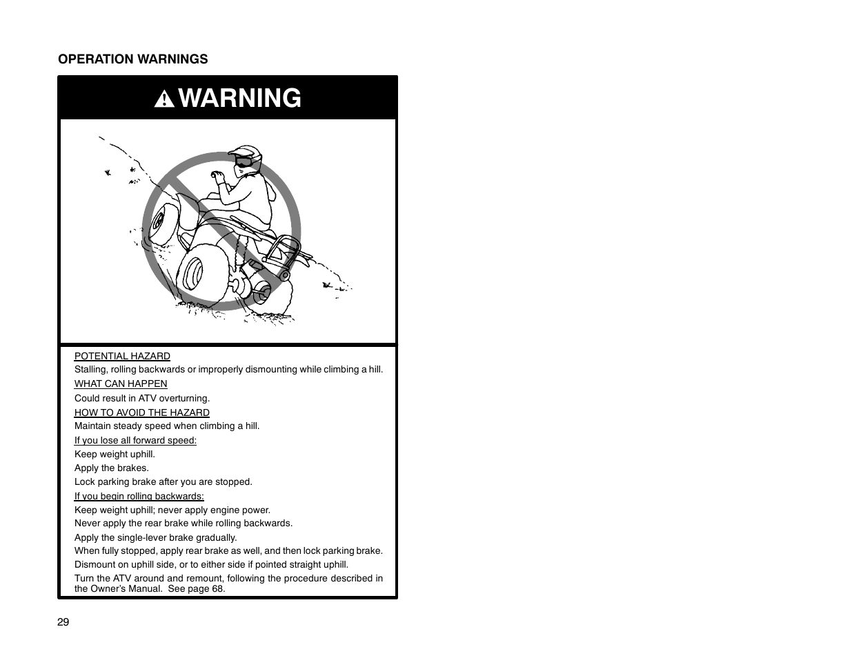 Warning | Polaris Offroad Vehicle User Manual | Page 39 / 157