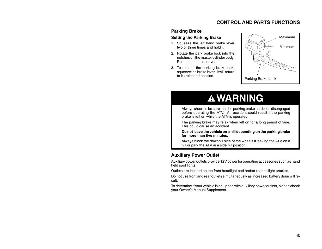Warning | Polaris Offroad Vehicle User Manual | Page 50 / 157