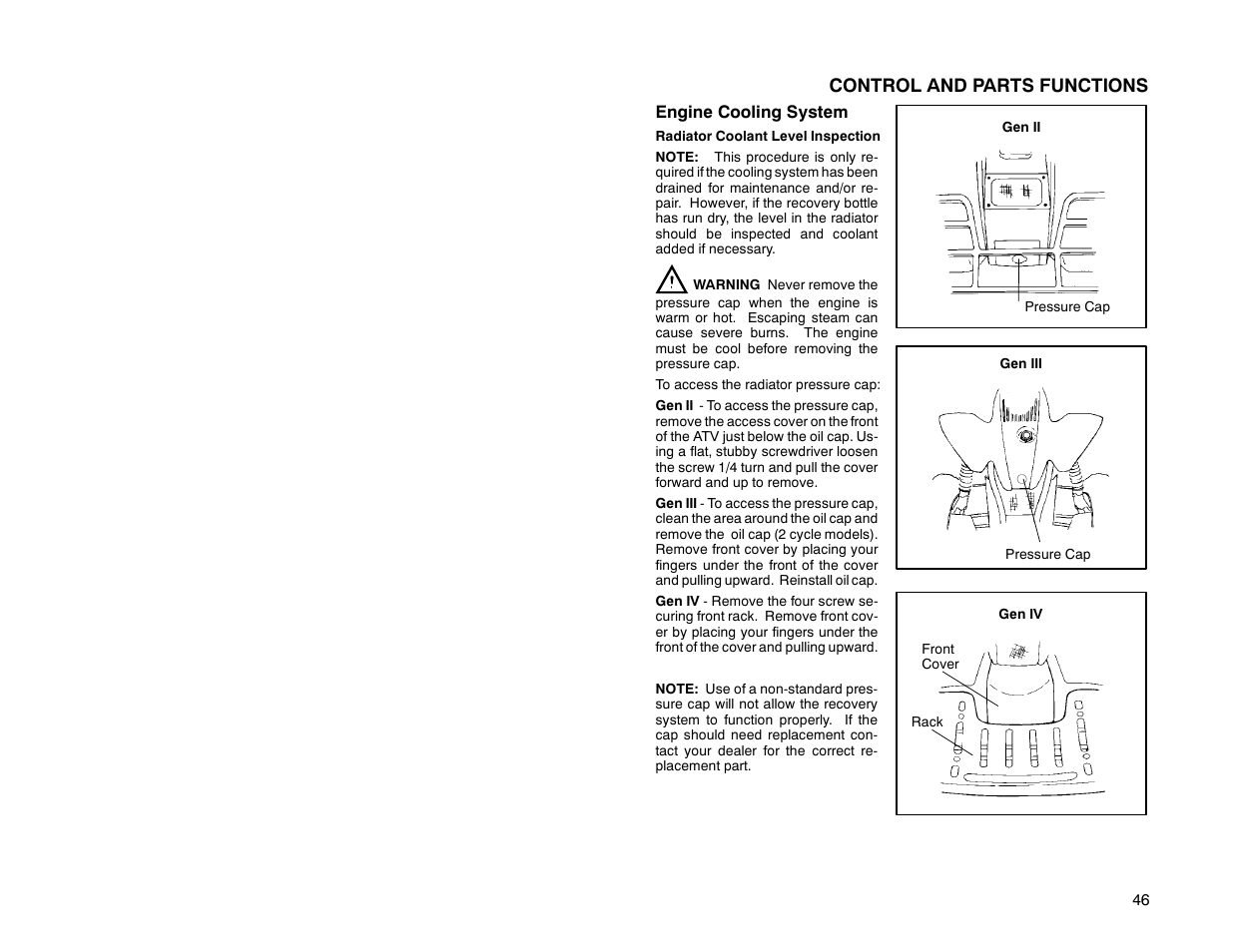 Control and parts functions | Polaris Offroad Vehicle User Manual | Page 56 / 157