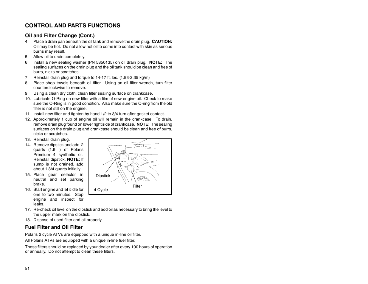 Control and parts functions | Polaris Offroad Vehicle User Manual | Page 61 / 157