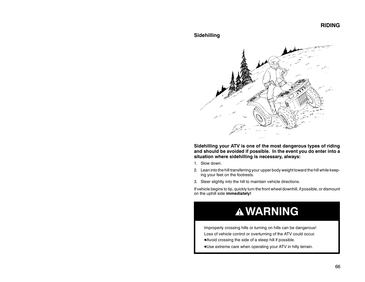 Warning | Polaris Offroad Vehicle User Manual | Page 76 / 157