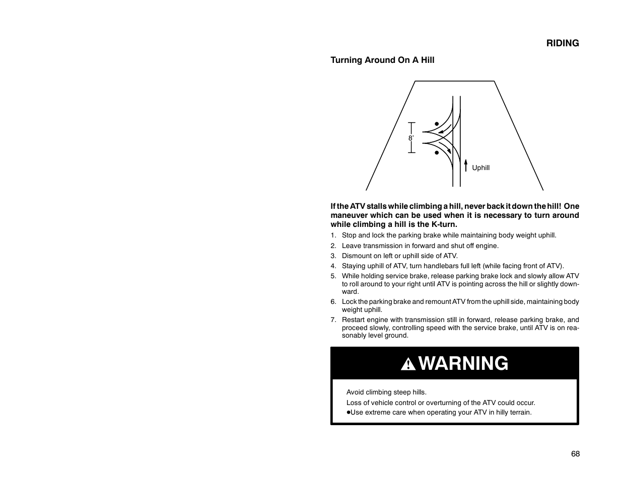 Warning | Polaris Offroad Vehicle User Manual | Page 78 / 157