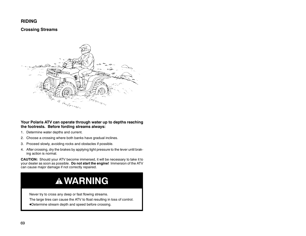 Warning | Polaris Offroad Vehicle User Manual | Page 79 / 157