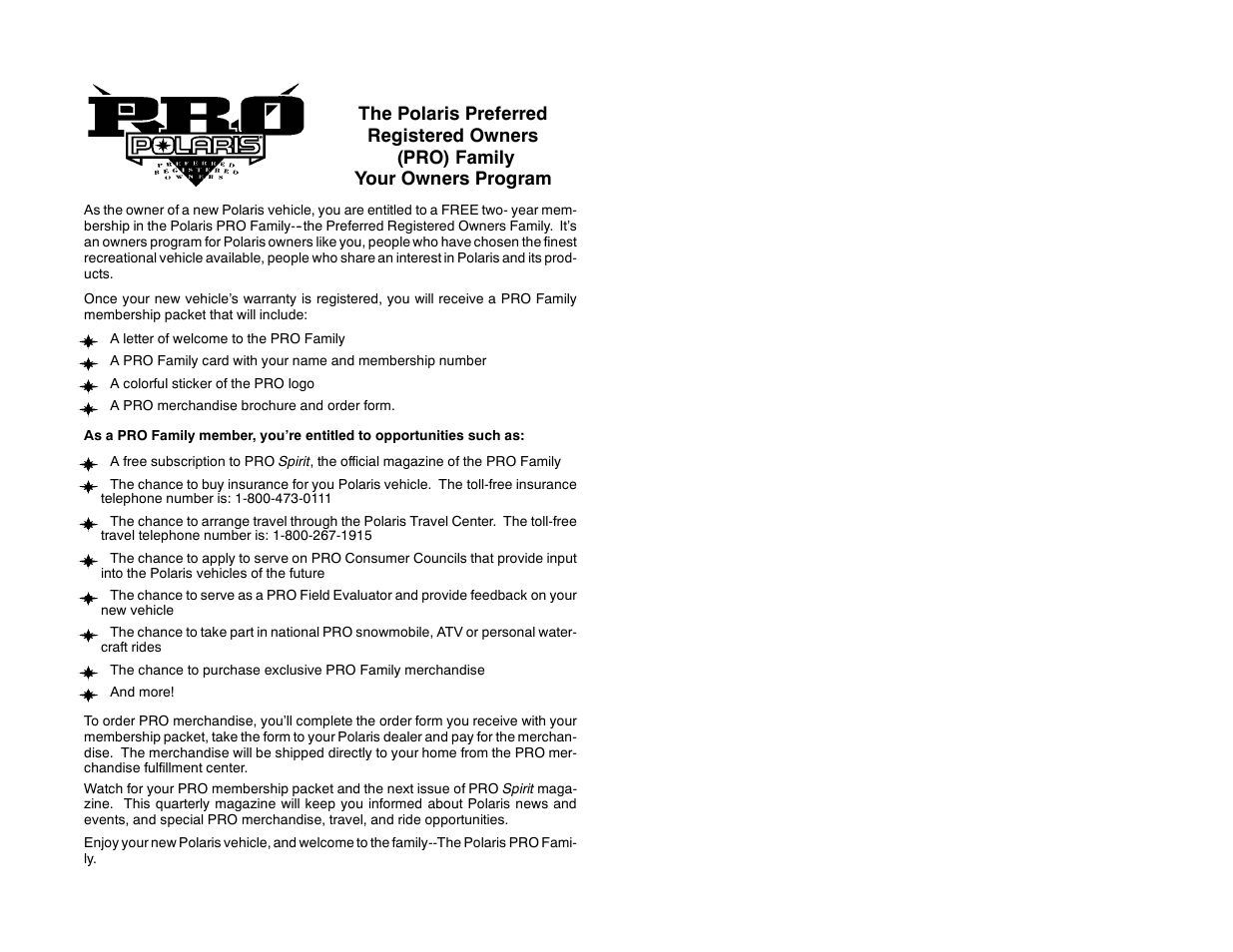 Polaris Offroad Vehicle User Manual | Page 8 / 157
