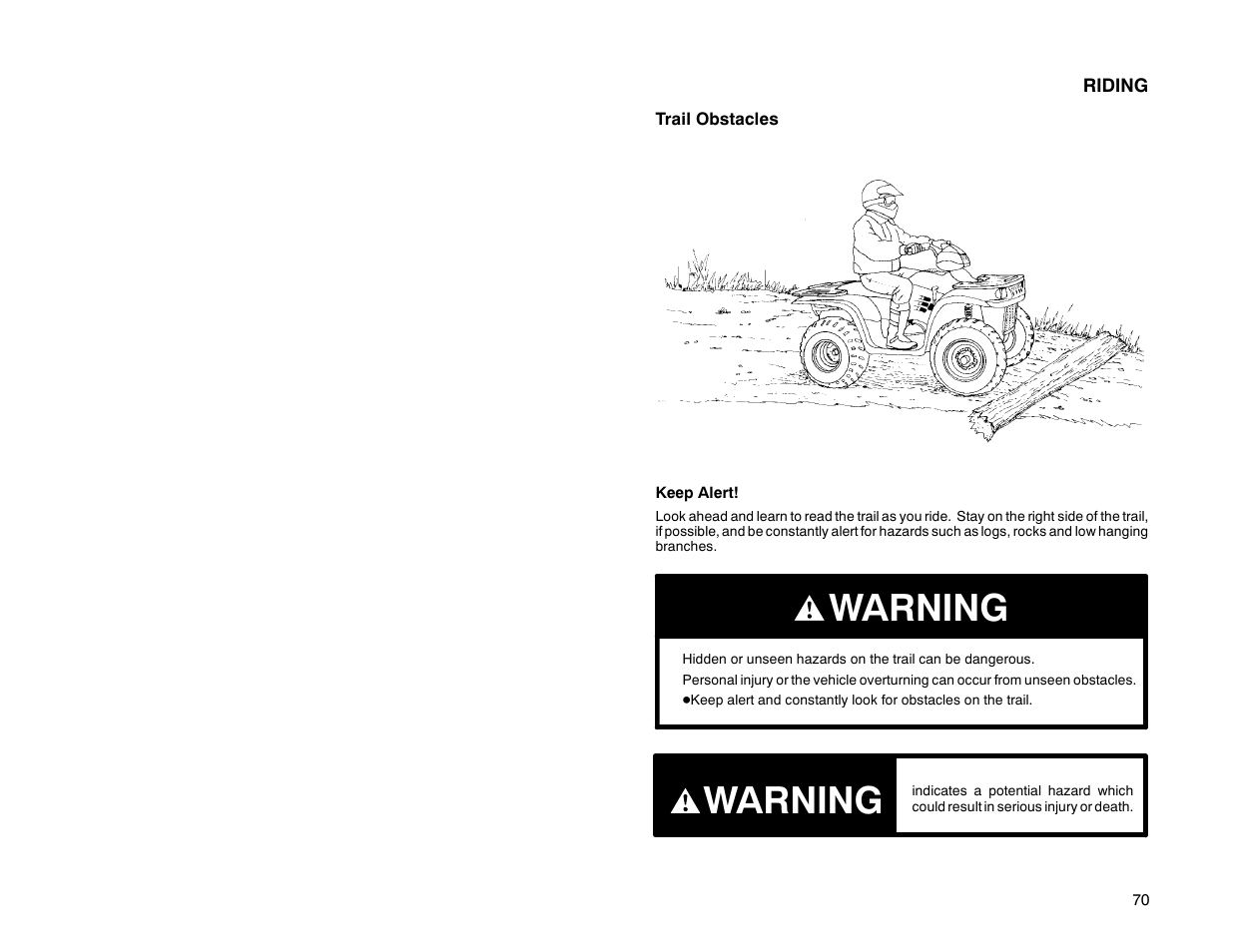 Warning | Polaris Offroad Vehicle User Manual | Page 80 / 157