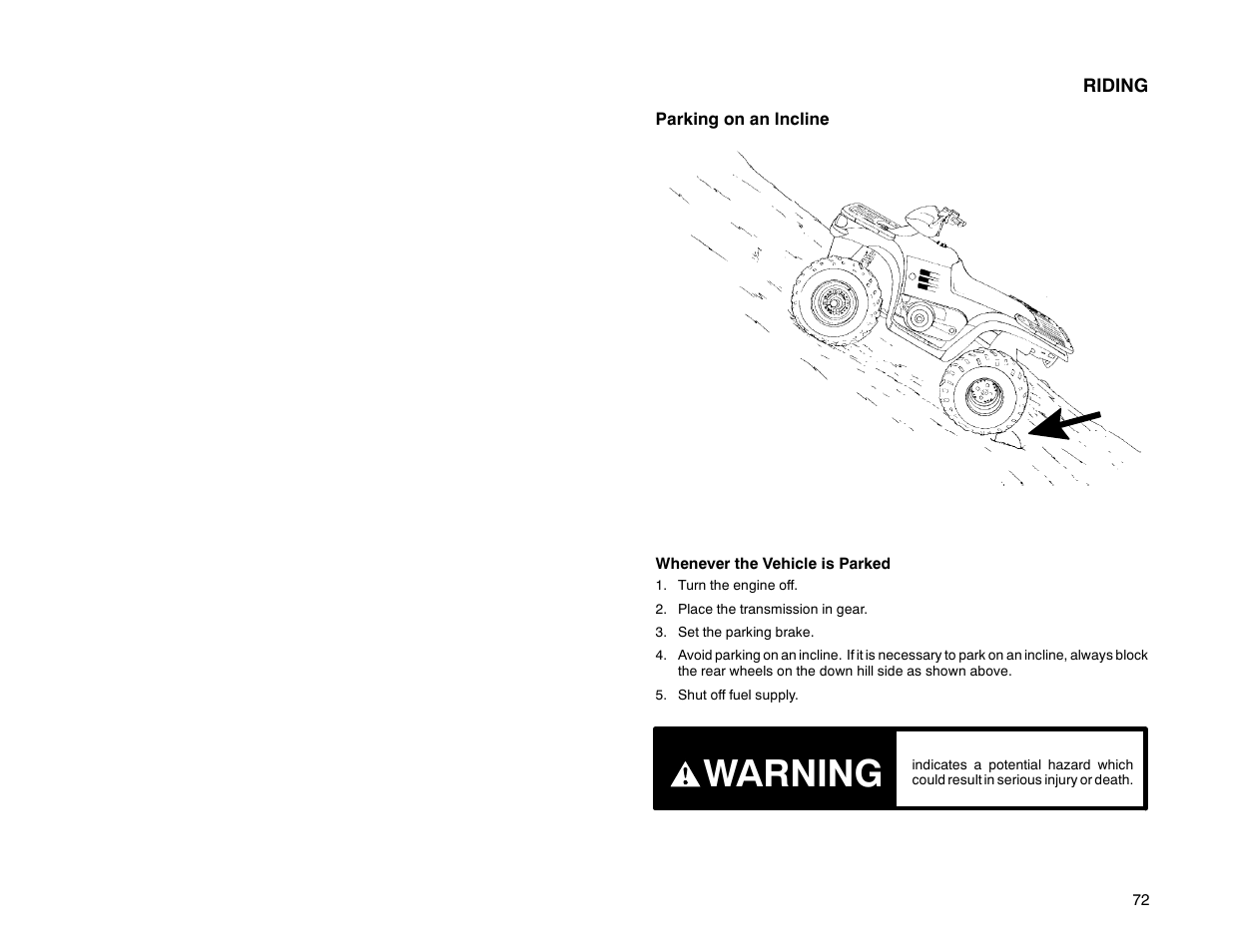 Warning | Polaris Offroad Vehicle User Manual | Page 82 / 157