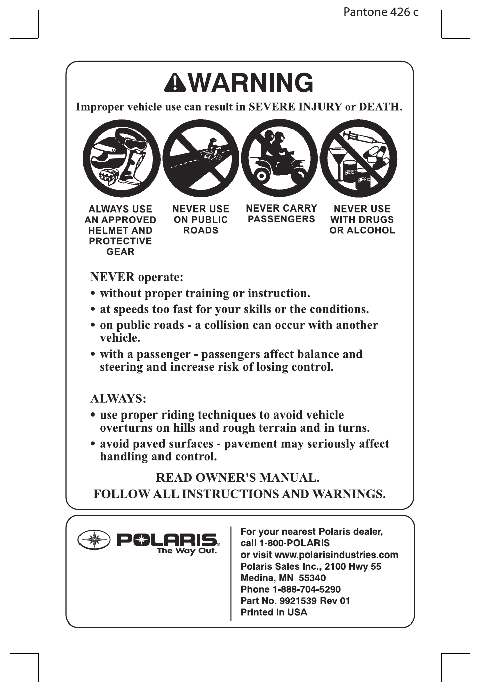 Polaris TRAIL BLAZER 330 User Manual | Page 2 / 122