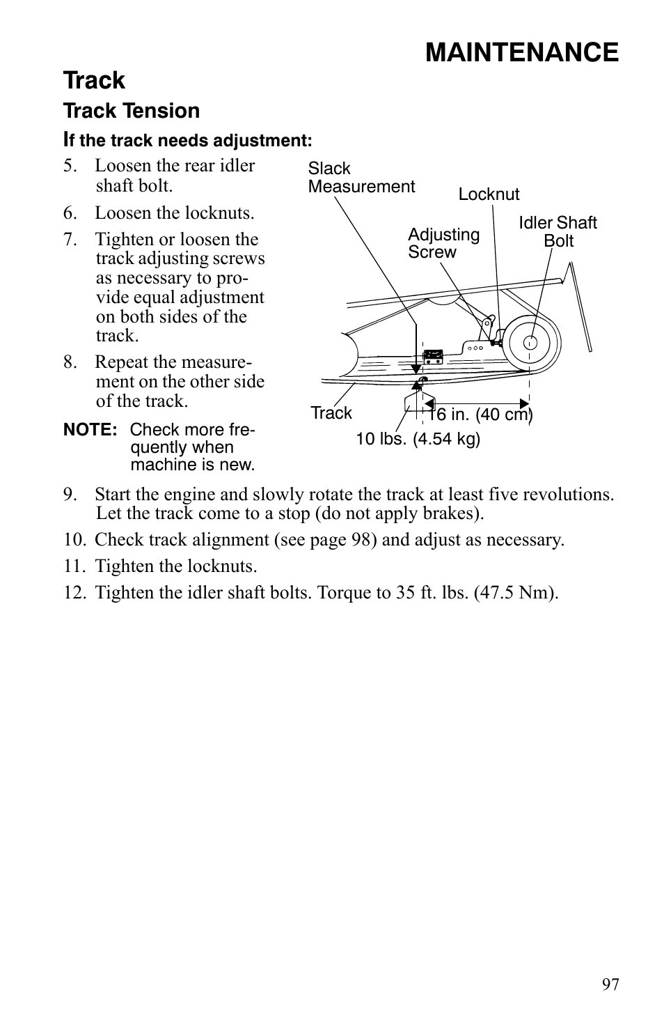 Maintenance, Track | Polaris Trail RMK User Manual | Page 100 / 134