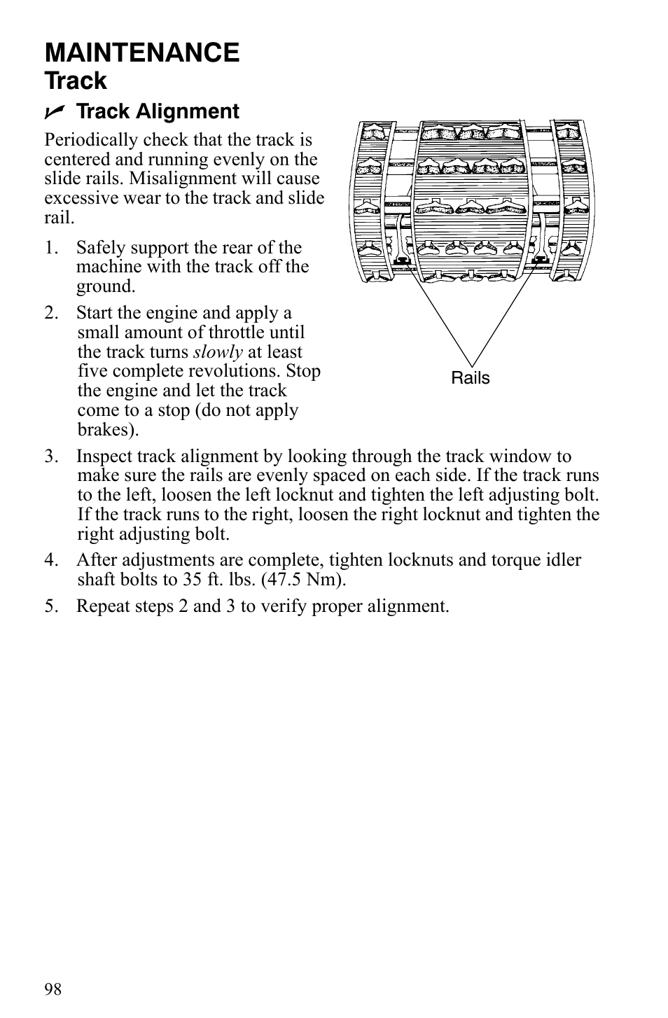 Maintenance, Track | Polaris Trail RMK User Manual | Page 101 / 134