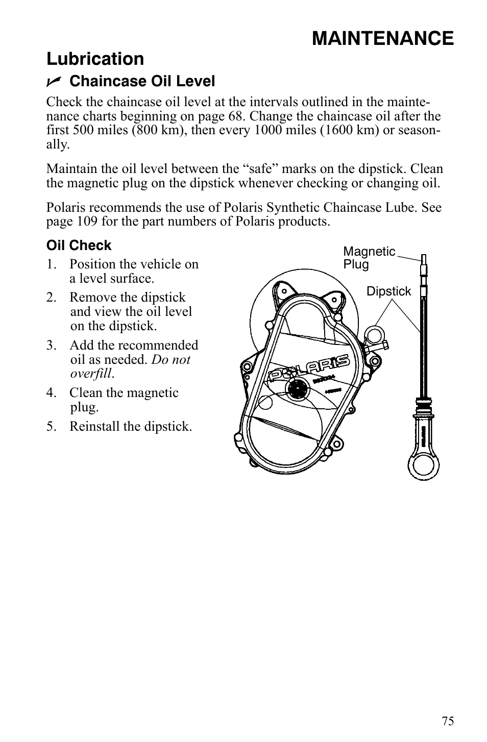 Maintenance, Lubrication | Polaris Trail RMK User Manual | Page 78 / 134