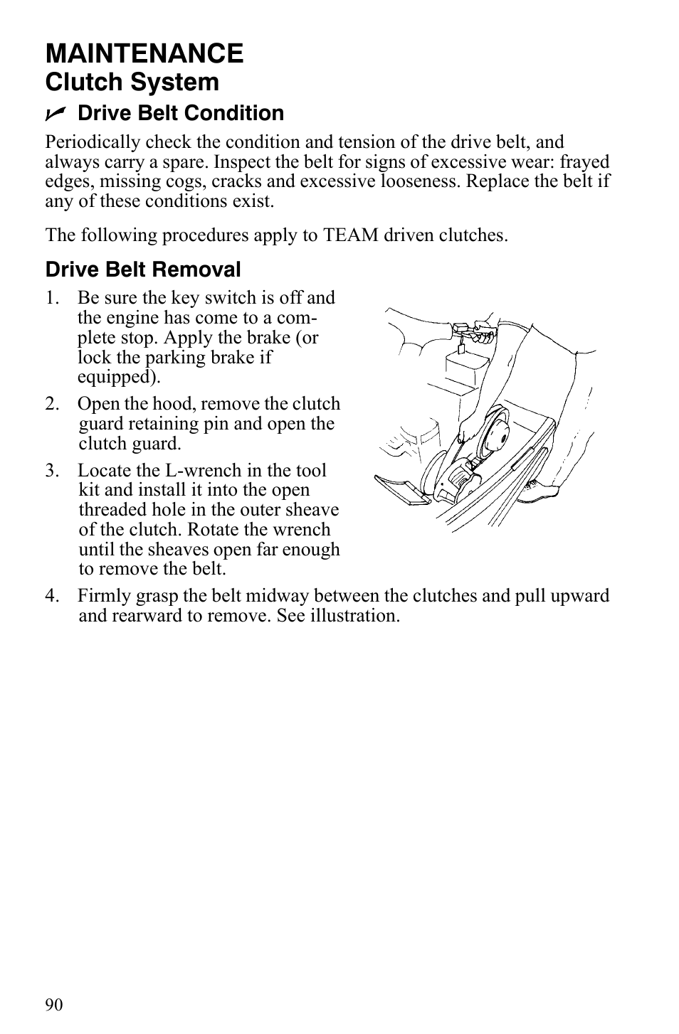 Maintenance, Clutch system | Polaris Trail RMK User Manual | Page 93 / 134