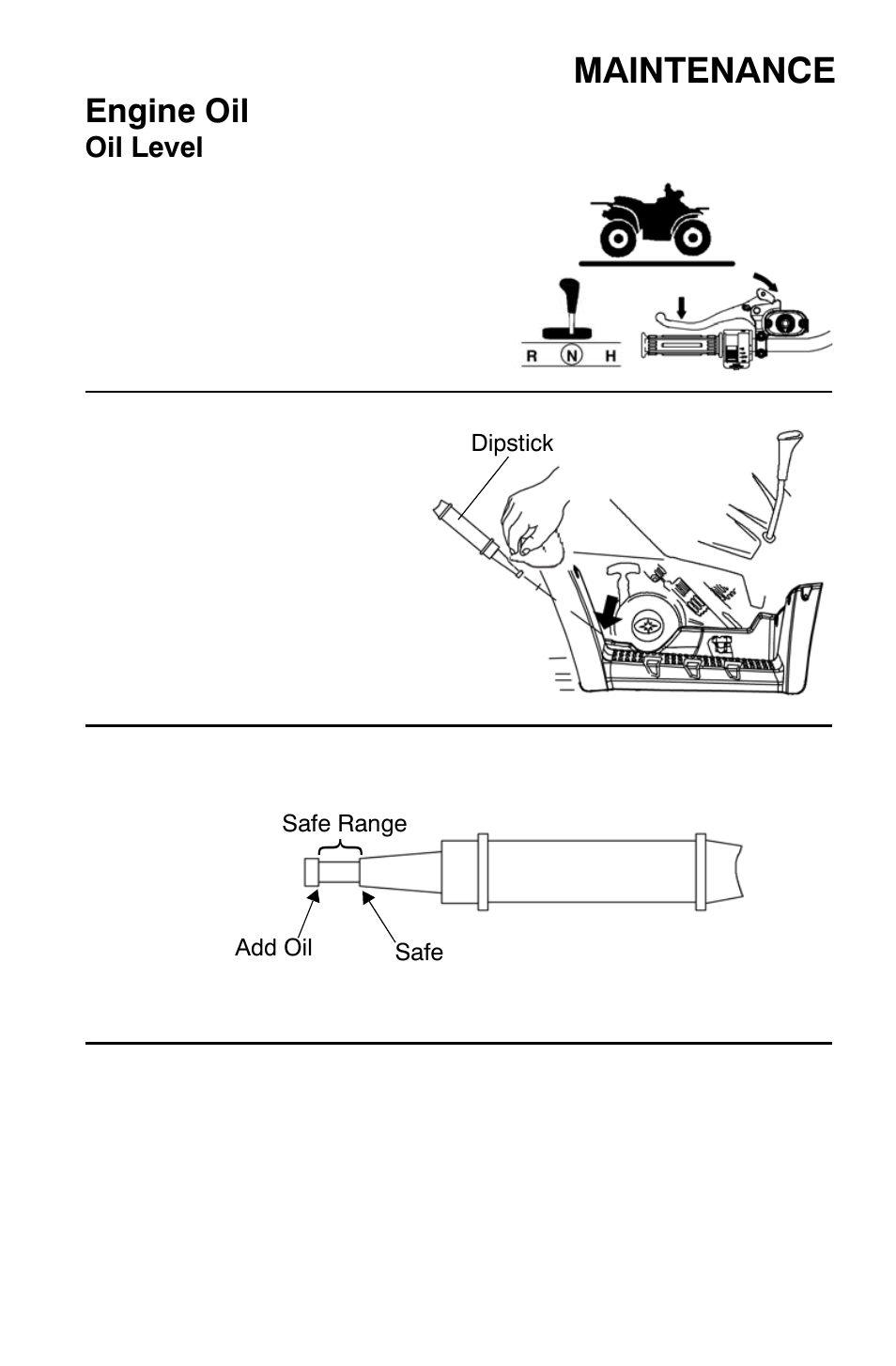 Maintenance, Engine oil | Polaris Sportsman 9921335 User Manual | Page 75 / 133