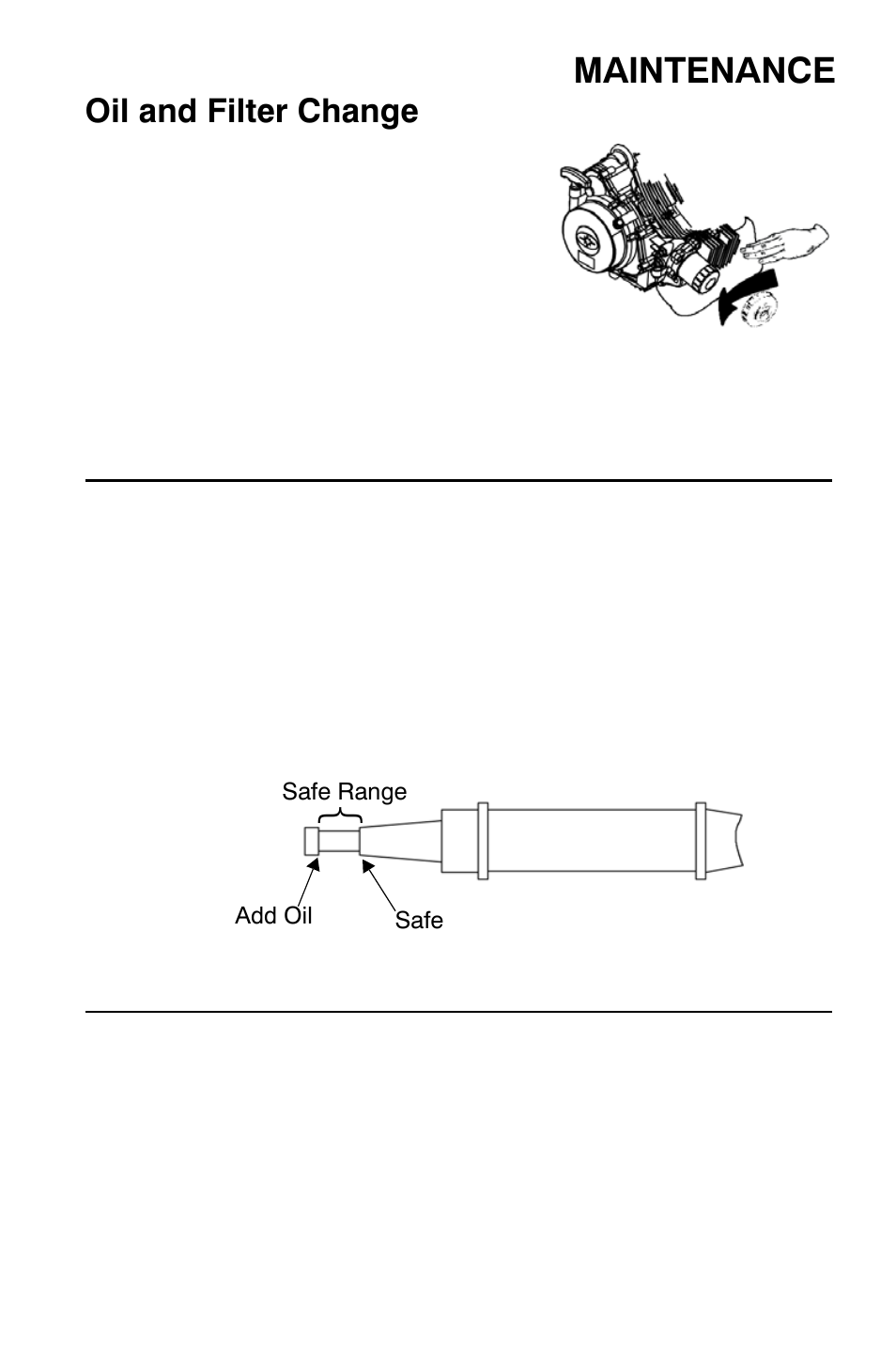 Maintenance, Oil and filter change | Polaris Sportsman 9921335 User Manual | Page 77 / 133