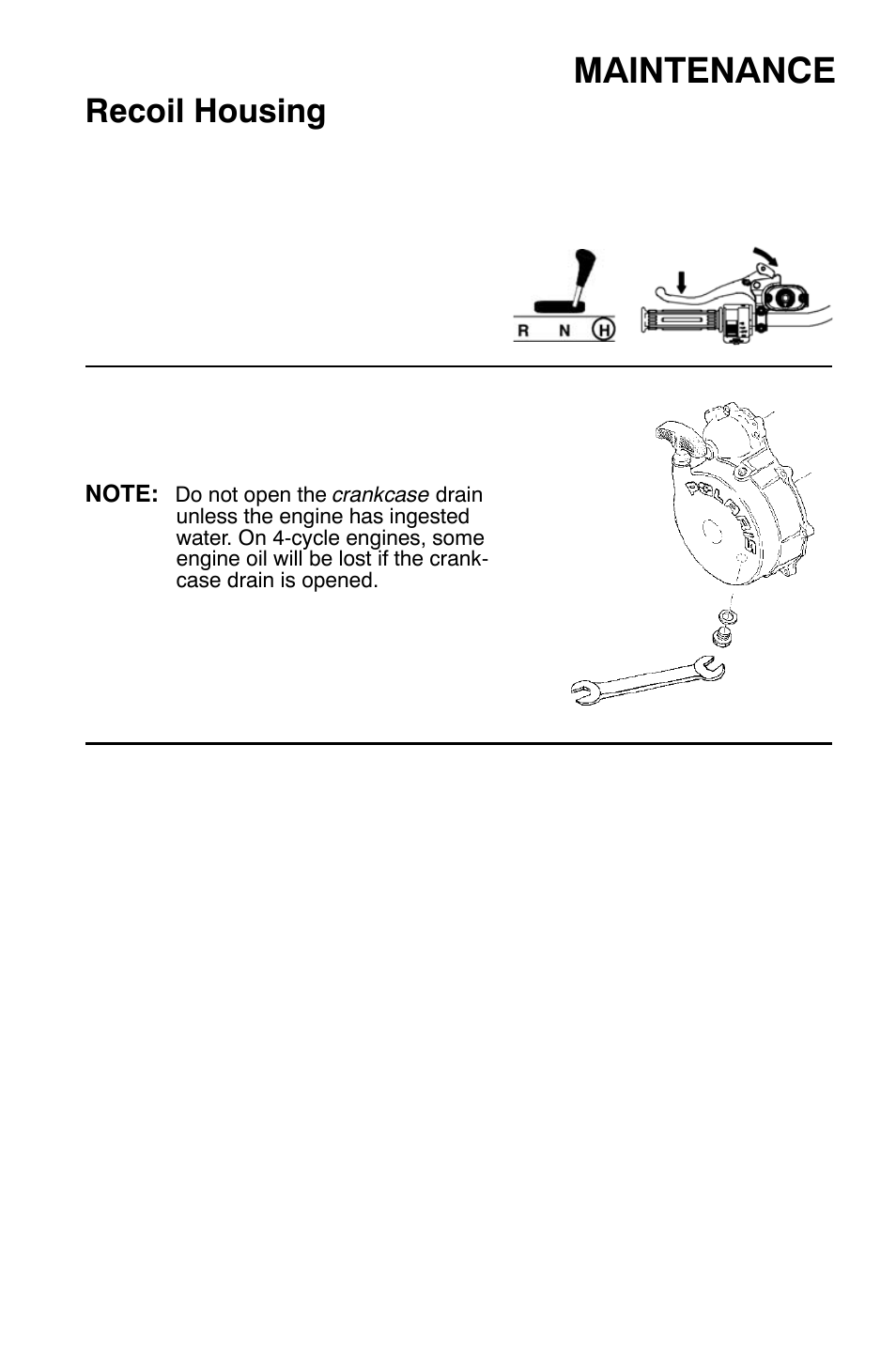 Maintenance, Recoil housing | Polaris Sportsman 9921335 User Manual | Page 95 / 133